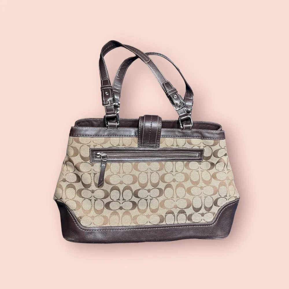 Coach Tan and Brown Shoulder Bag - Picture 2 of 5